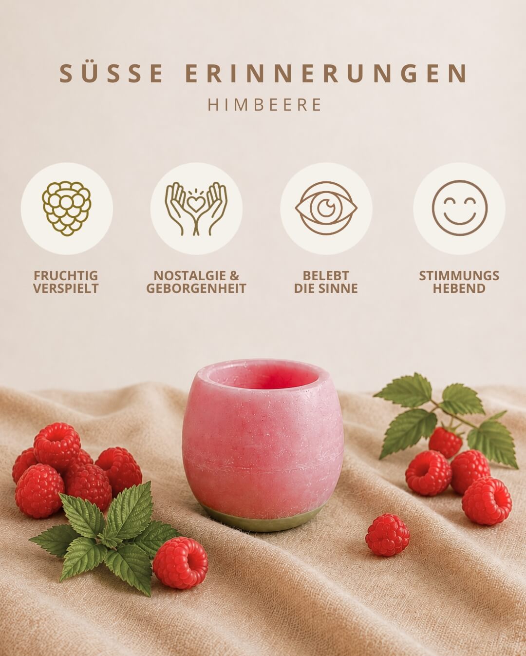 Candiles Black Himbeer Duftwachs mit Duftprofil und Produkteigenschaften