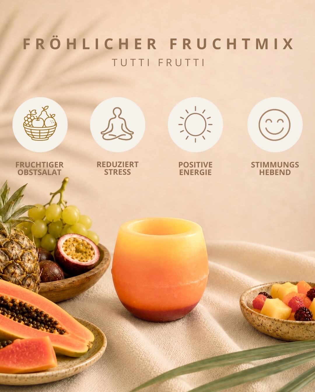 Candiles Tutti Frutti Duftwachs mit Duftprofil und Produkteigenschaften