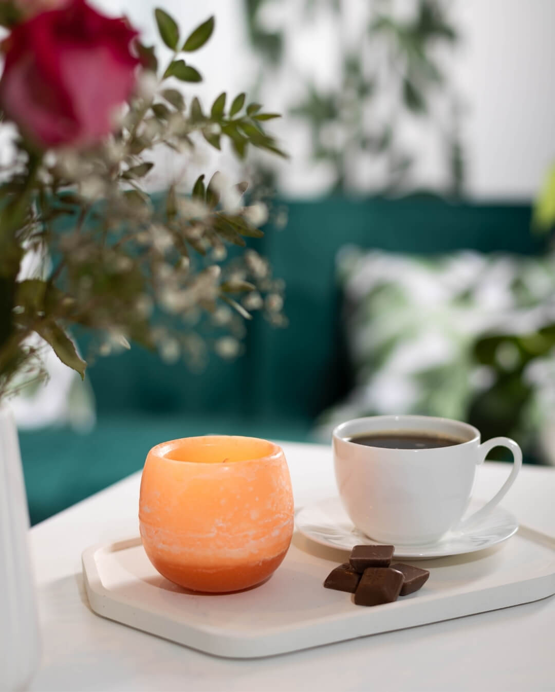 Candiles Duftwachs Raumduft Orange Produktbild Frischer Sweet Orange Duftwachs Raumduft – Zitrus Raumduft ohne schädliche Dämpfe