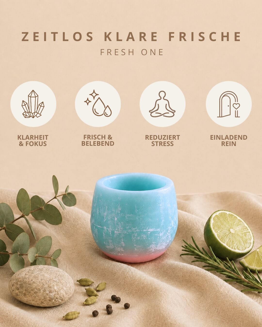 Candiles Fresh One Duftwachs mit Duftprofil und Produkteigenschaften
