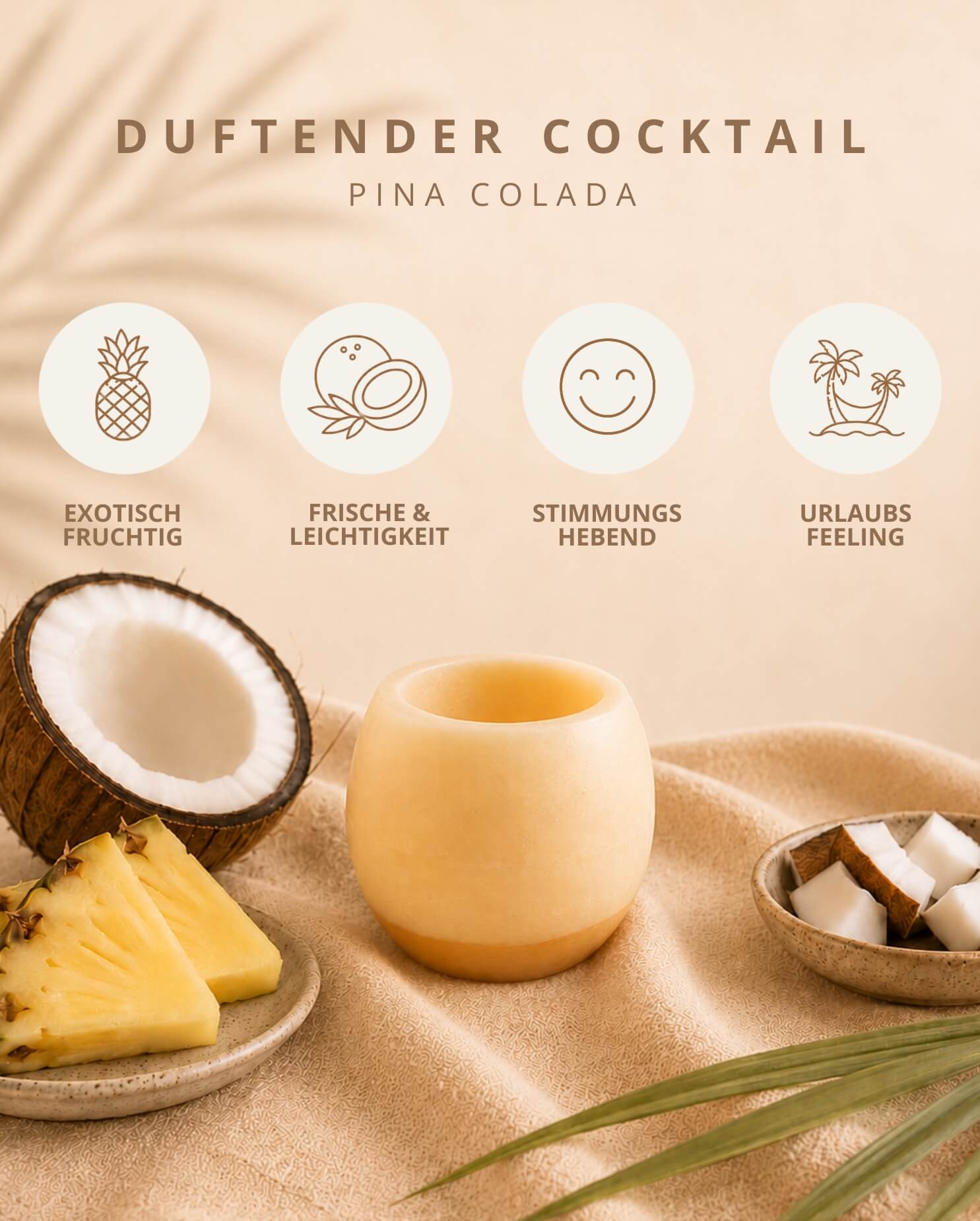 Candiles Piña Colada Duftwachs mit Duftprofil und Produkteigenschaften