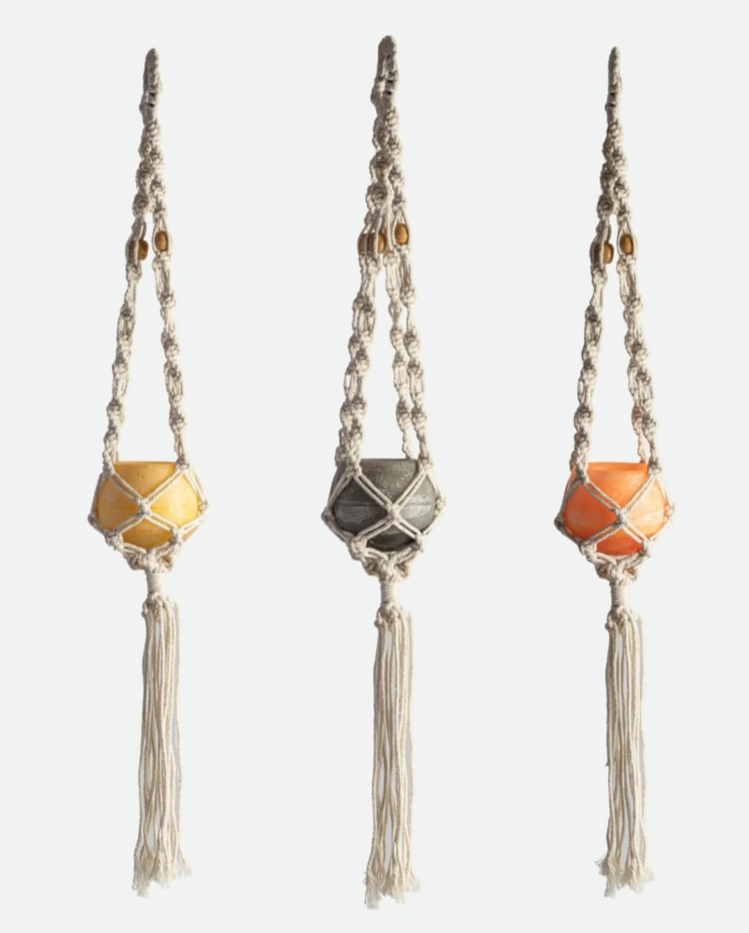 Makramee-Ampel aus Baumwolle – handgefertigte Boho-Halterung für Candiles Duftschalen mit perfekter Passform