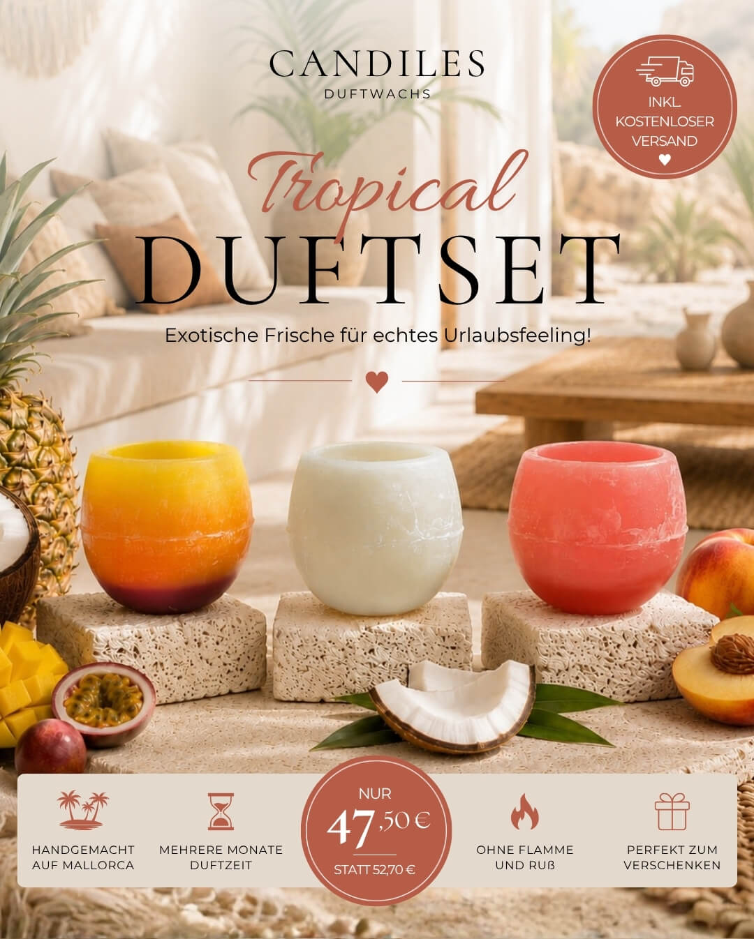 Candiles Tropical Duftset Duftwachs mit Duftprofil und Produkteigenschaften