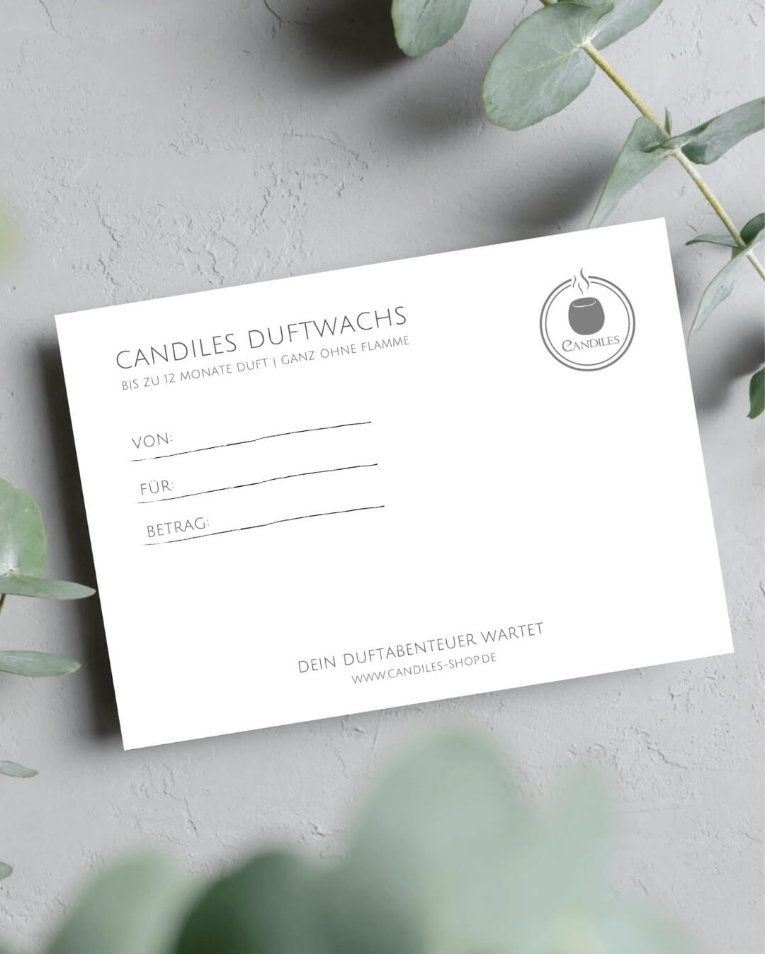 Candiles Geschenkgutschein Rückseite Candiles Geschenkgutschein Rückseite