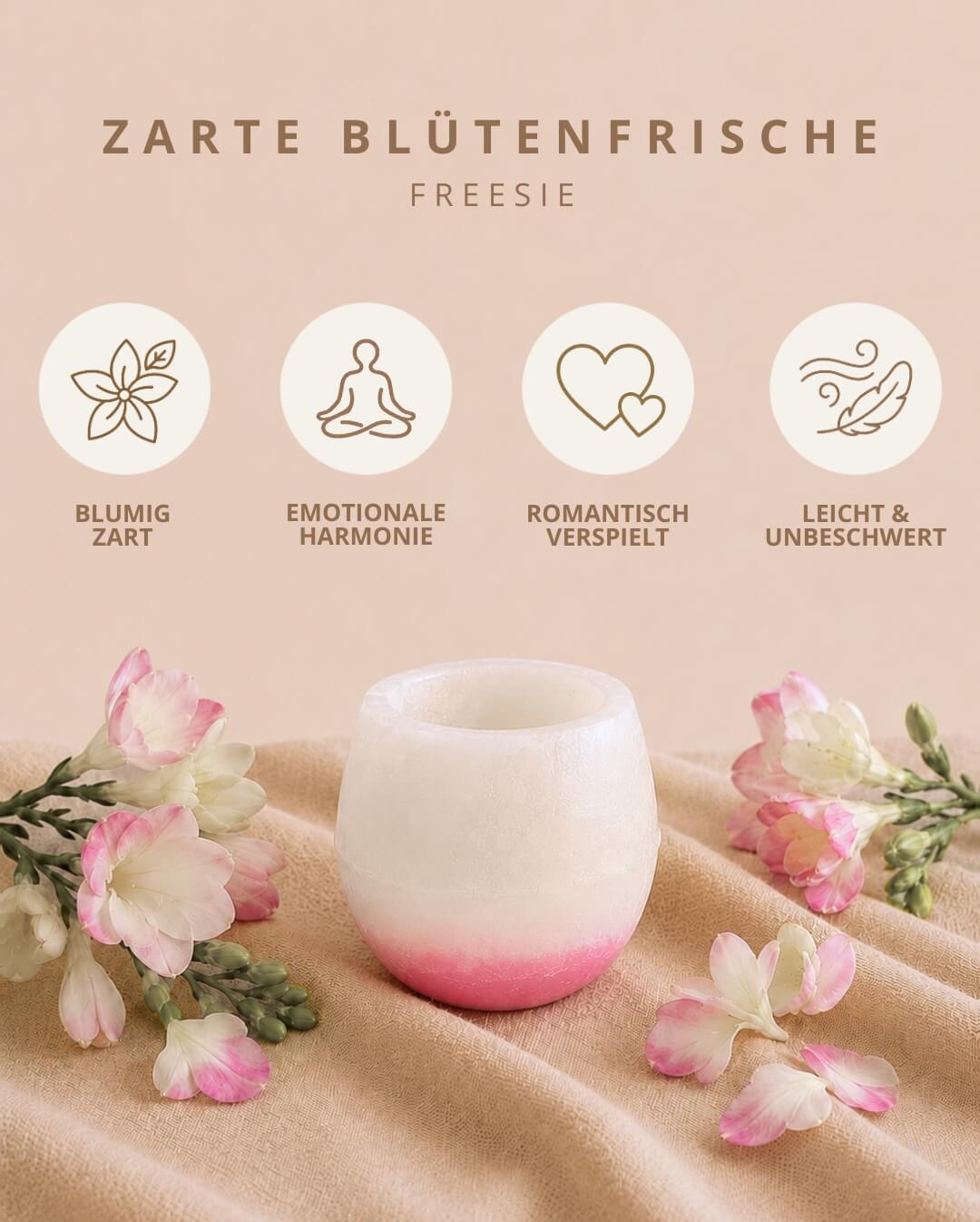 Candiles Freesie Duftwachs mit Duftprofil und Produkteigenschaften
