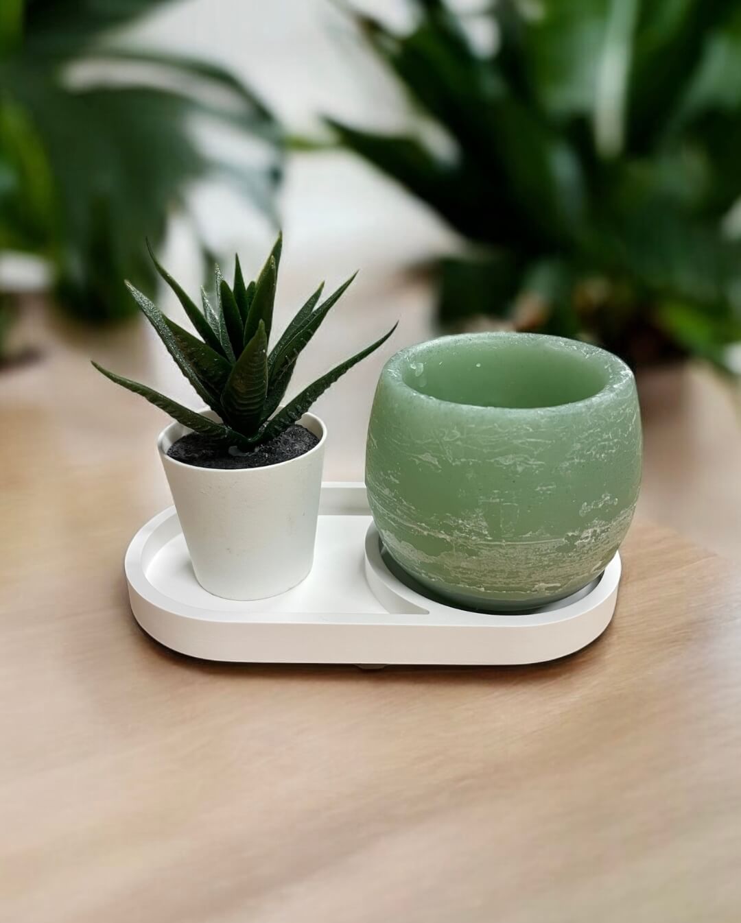 Handgefertigter ovaler Gipsuntersetzer in Weiß – perfekt für Candiles Handgefertigter ovaler Gipsuntersetzer in Weiß – perfekt für Candiles Duftschalen mit rutschfesten Gummifüßen