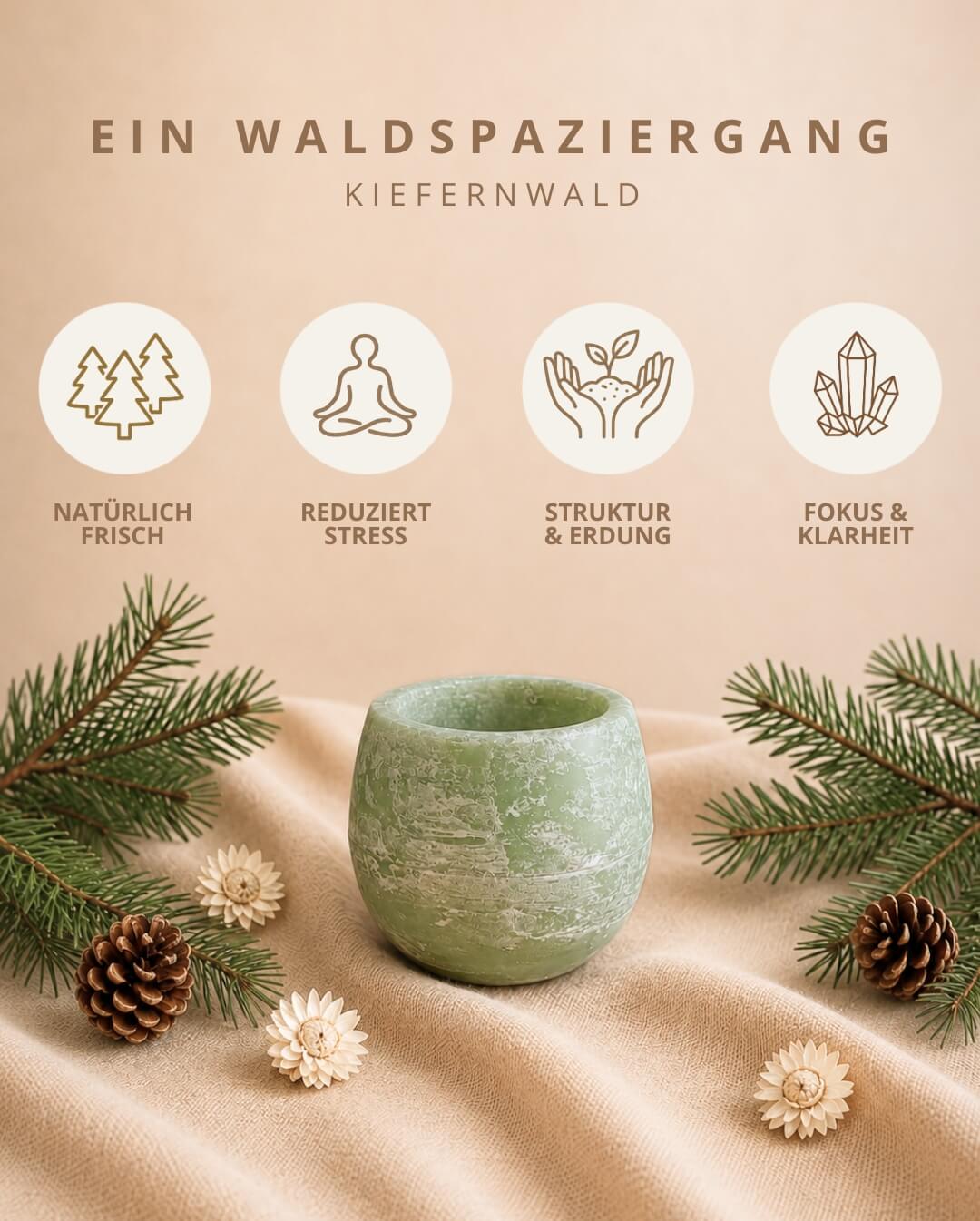 Candiles Kiefernwald Duftwachs mit Duftprofil und Produkteigenschaften