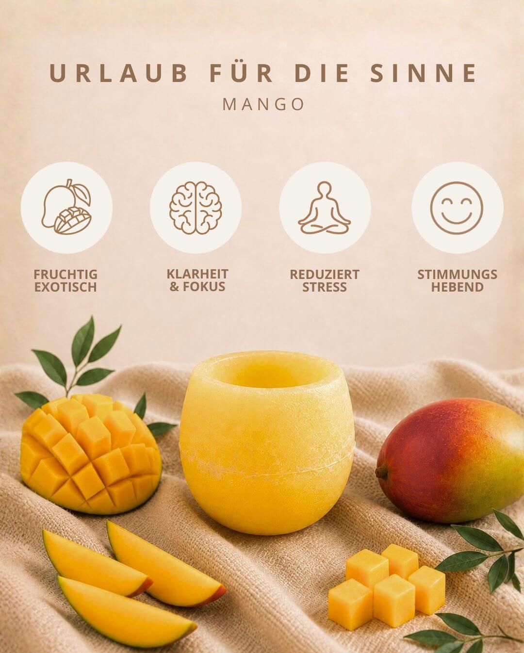 Candiles Mango Duftwachs mit Duftprofil und Produkteigenschaften
